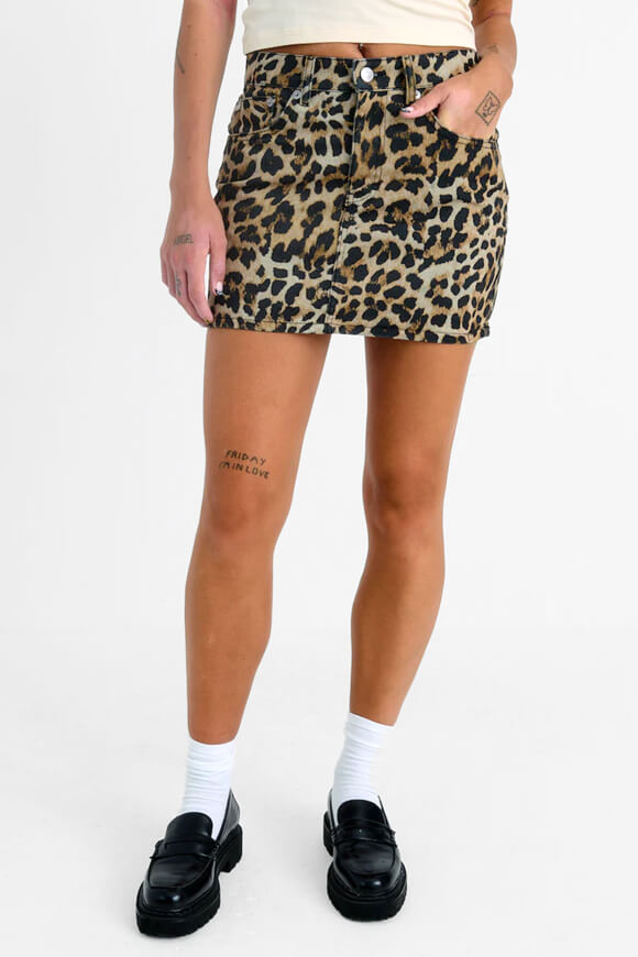Jeans Minirock - Leopard