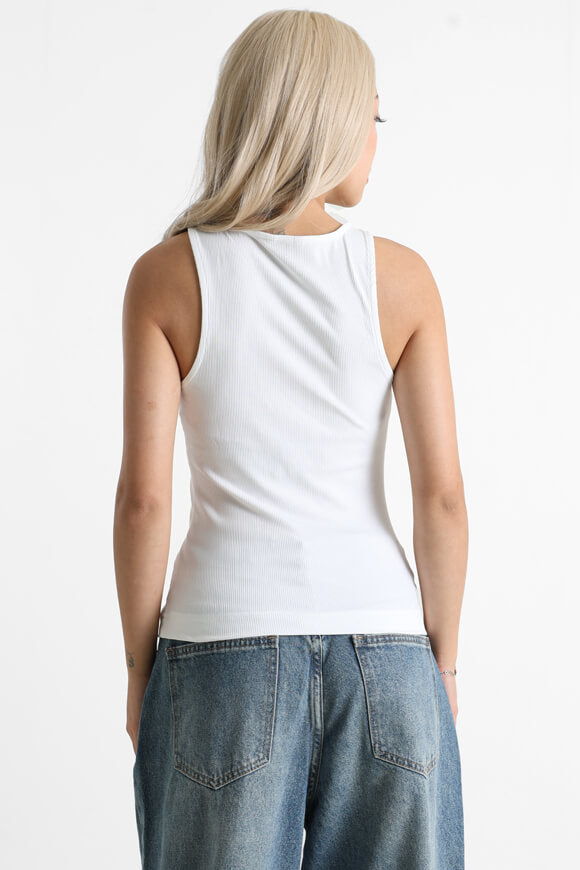 Geripptes Tanktop - Pure White
