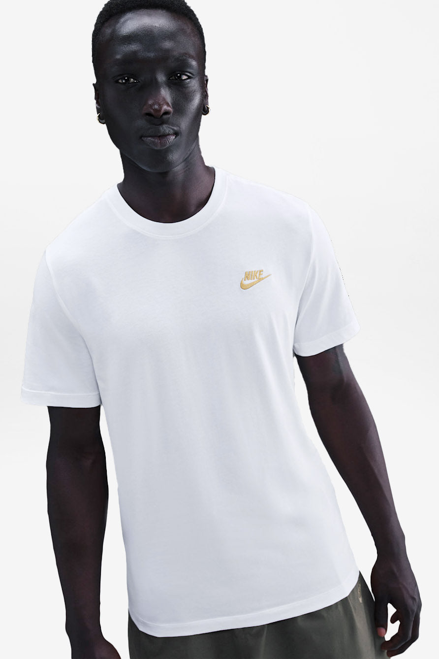 Sportswear Club T-Shirt - White + Metallic Gold