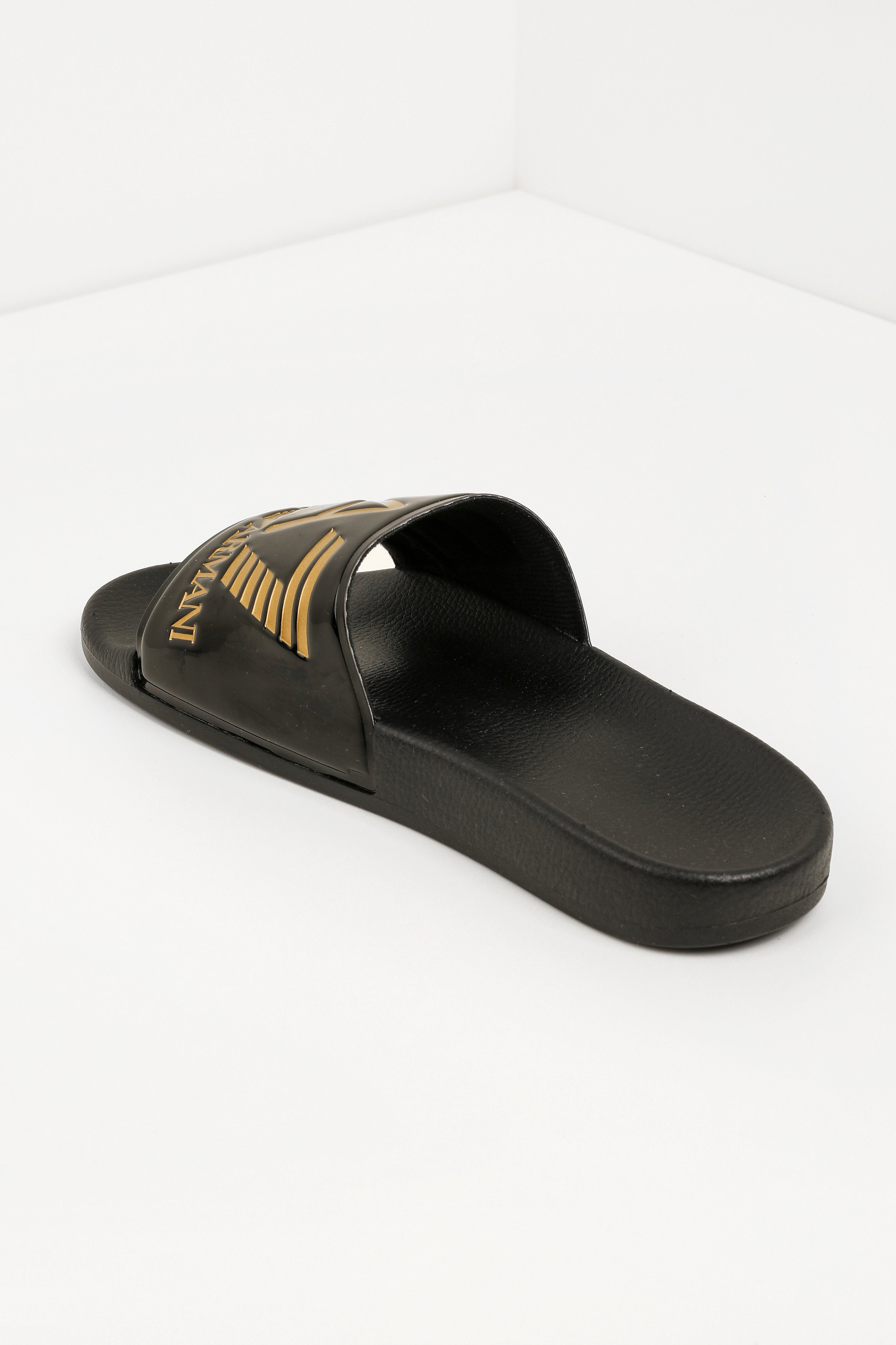 Pantoletten - Schwarz + Goldfarbe