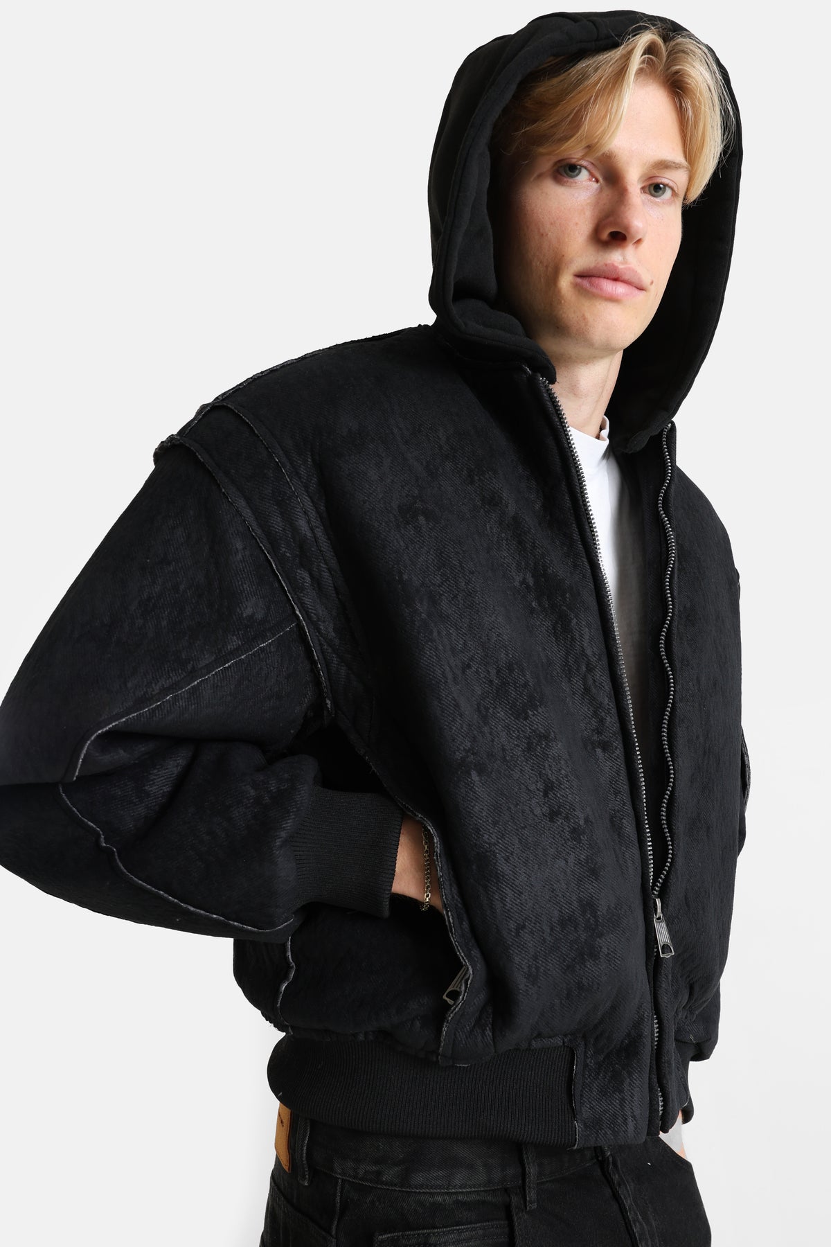 Wattierte Bomberjacke - Black