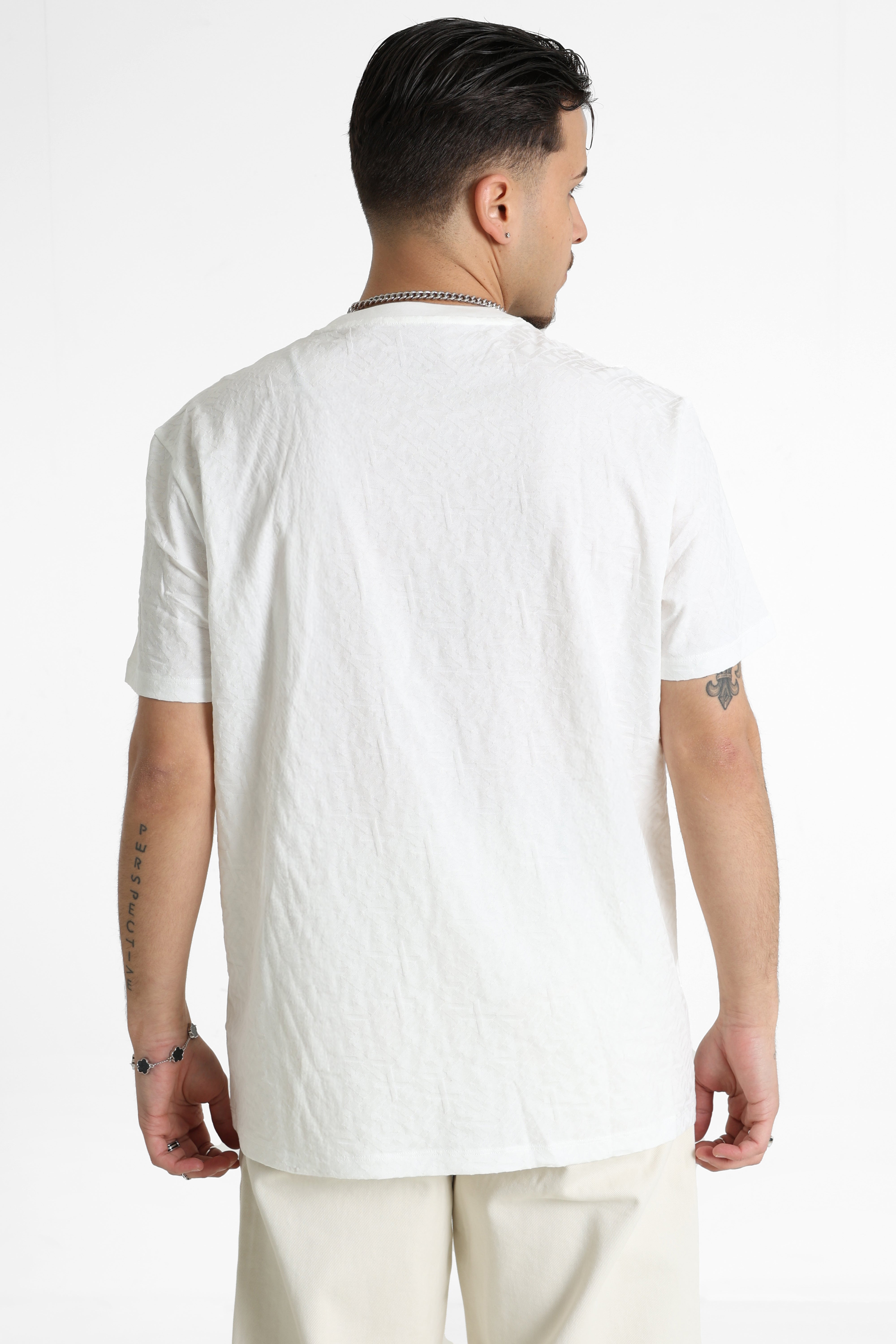 Strukturiertes T-Shirt - White All Over Big