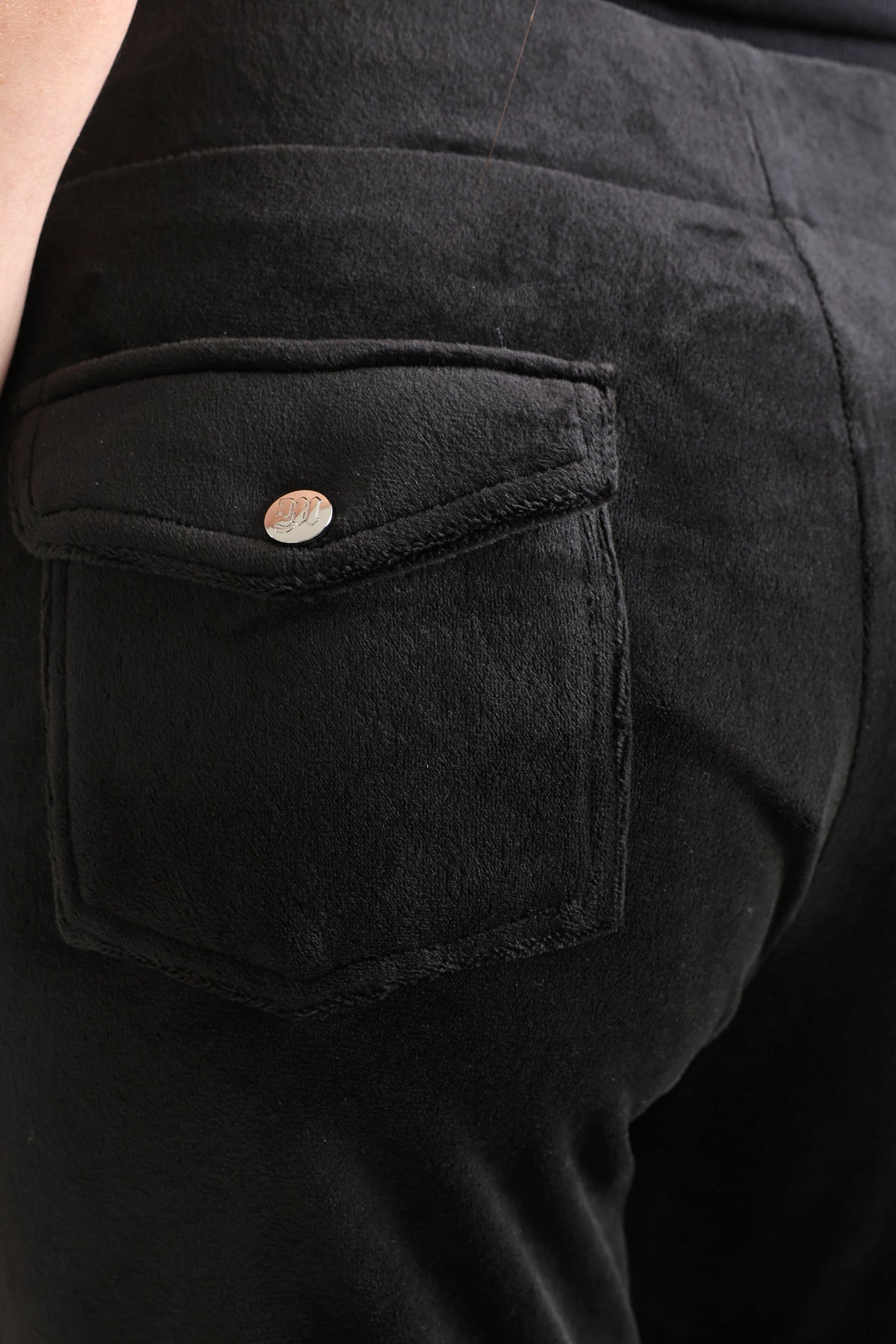 Samt Flare-Hose - Schwarz