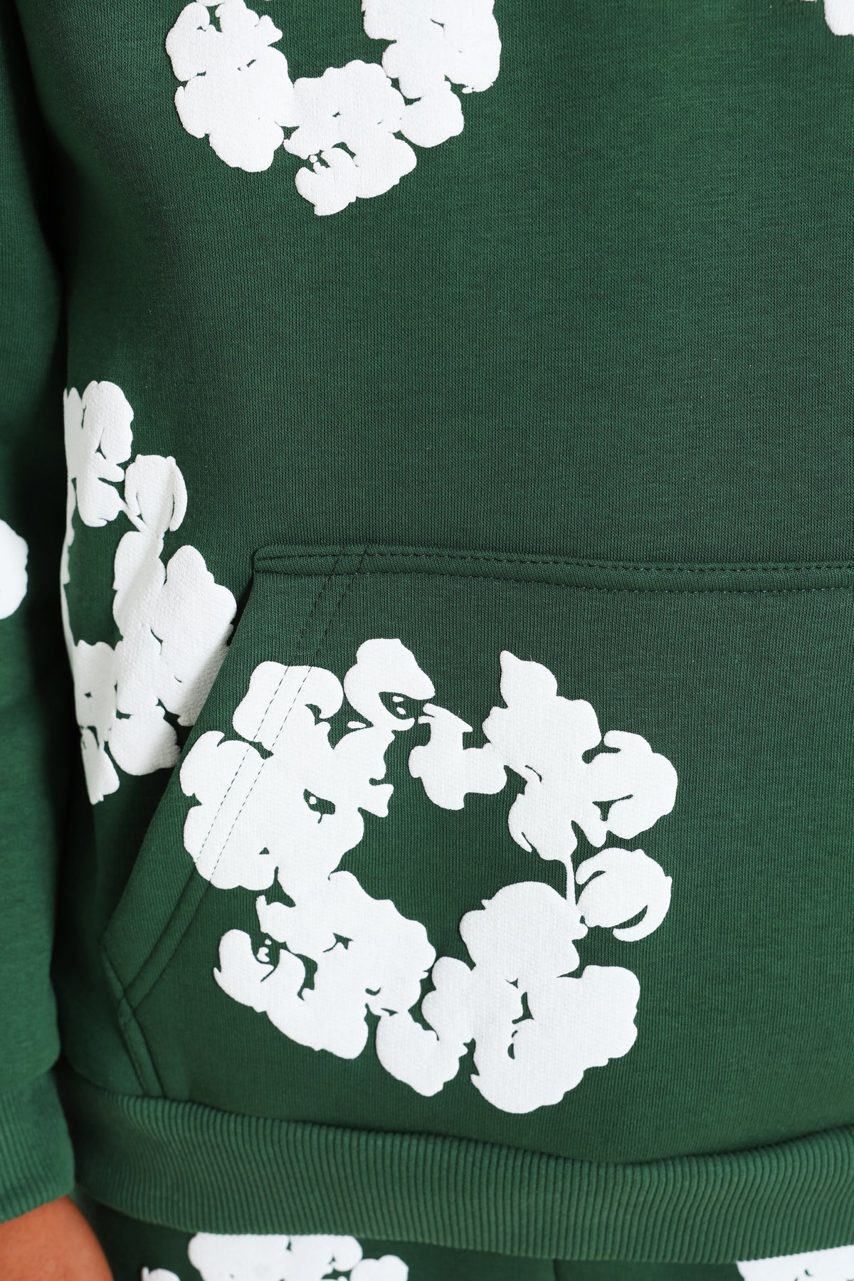 Sweatshirt à capuchon - Forest Green + White