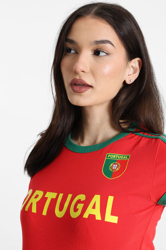 Maglietta con taglio a goccia - Rosso