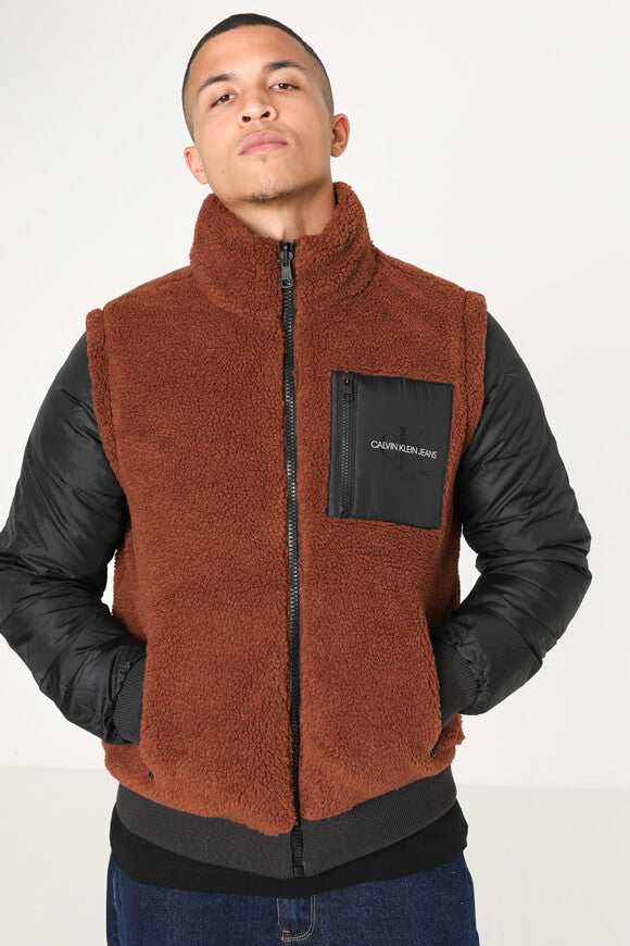 Veste matelassée réversible / Gilet - Black + Tortoise Shell