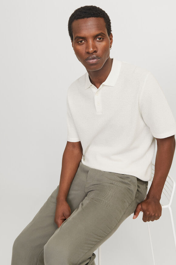 JJEGEORGE polo en tricot - Cloud Dancer