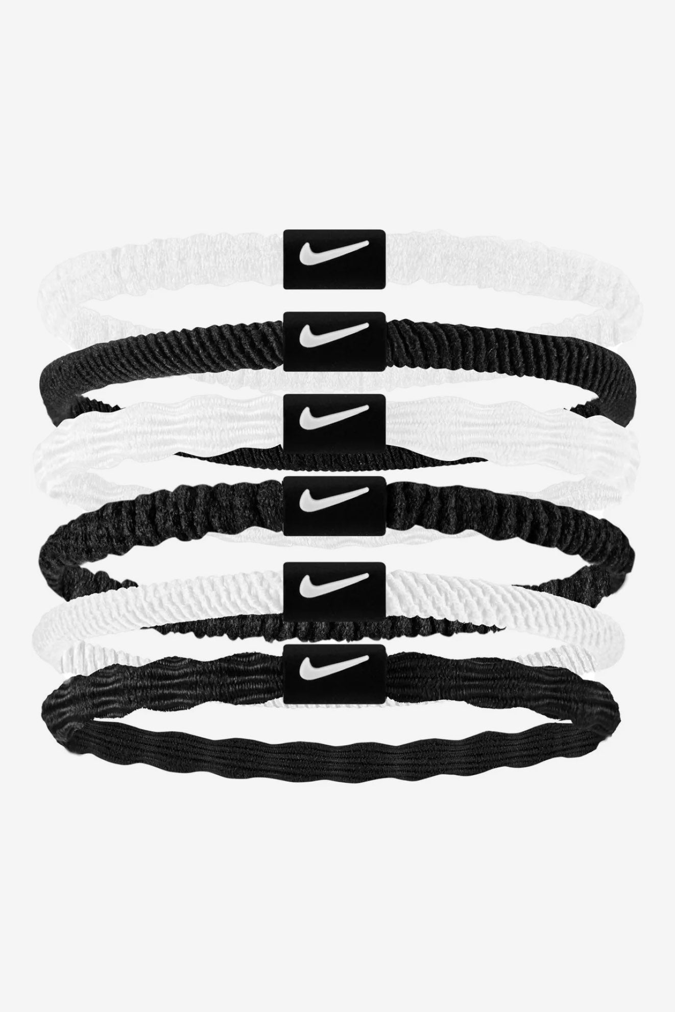 Lot de 6 élastiques pour cheveux - Black + White