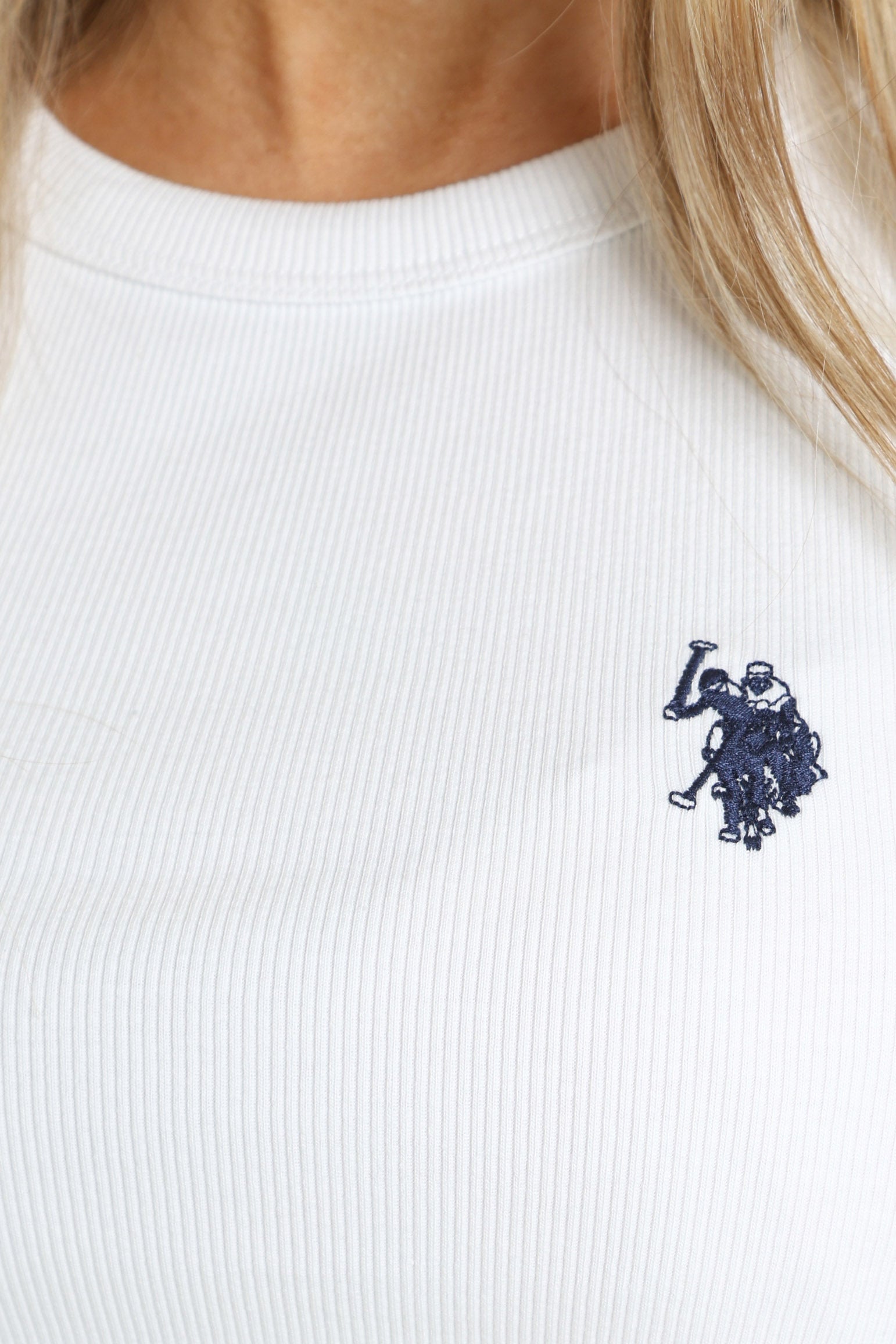 Jewel Geripptes Tanktop - White