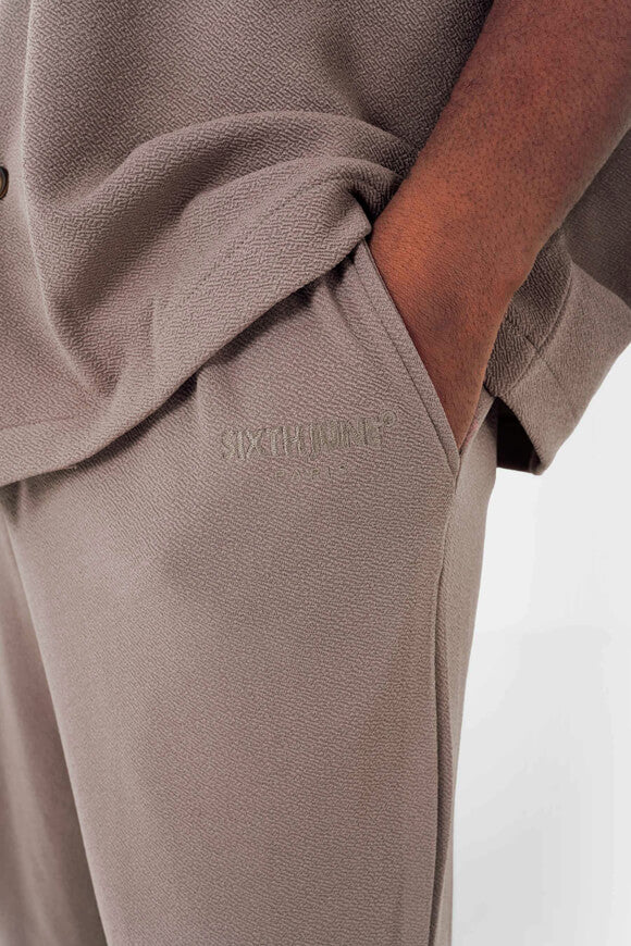 Hose aus Seersucker - Taupe