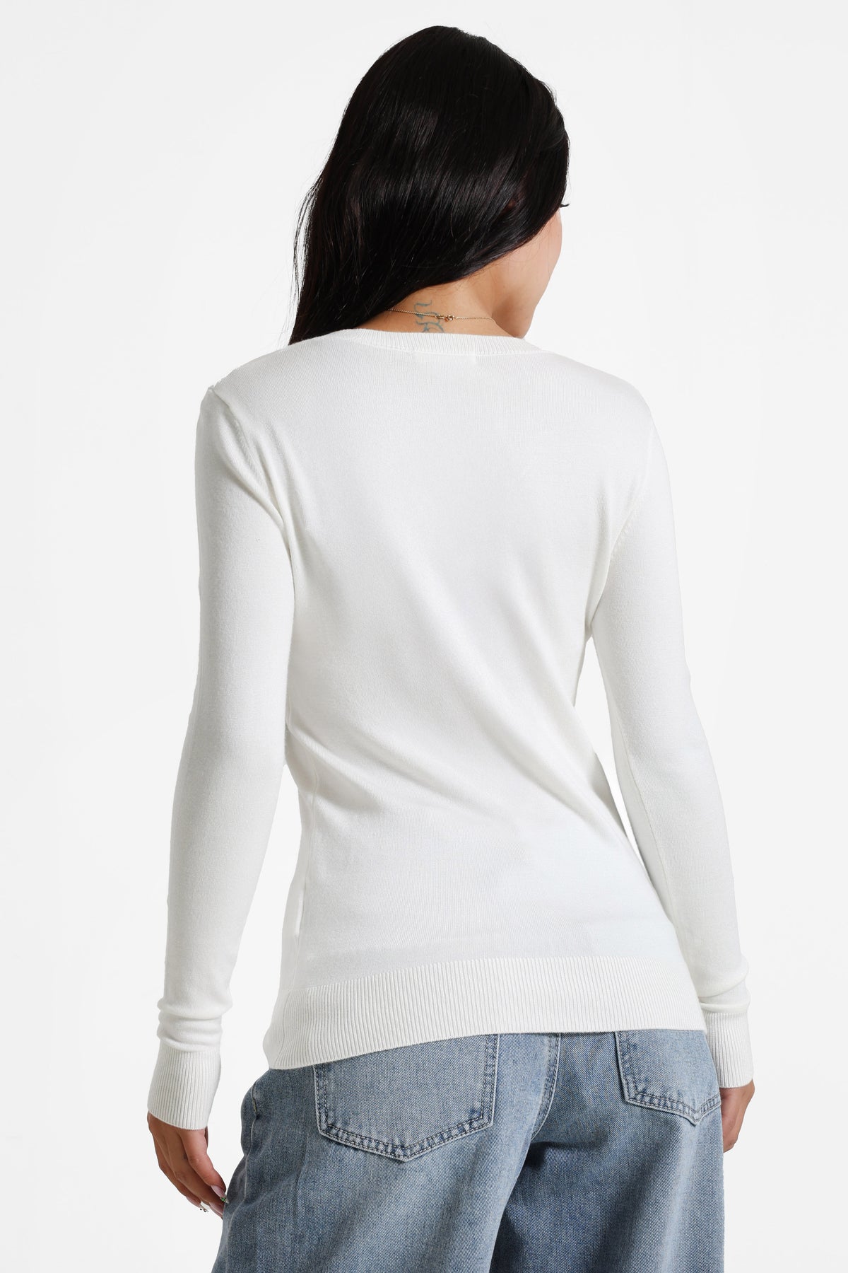 Fine knit sweater - Cream