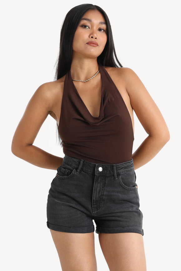 Halter neck body - Dark brown