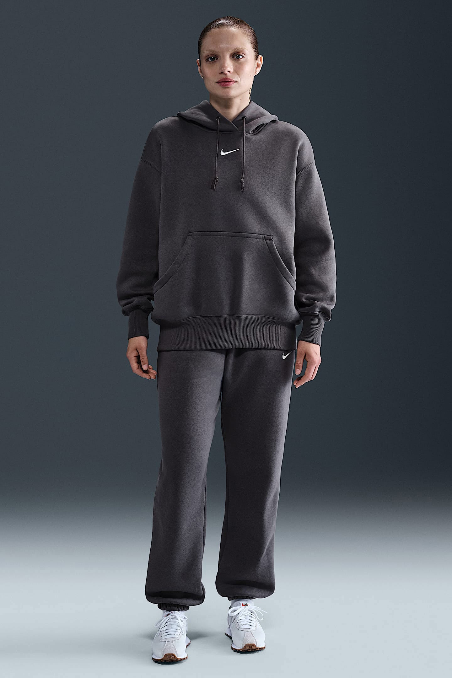 Sportswear Phoenix Fleece sweatshirt ample à capuchon - Thunder Grey