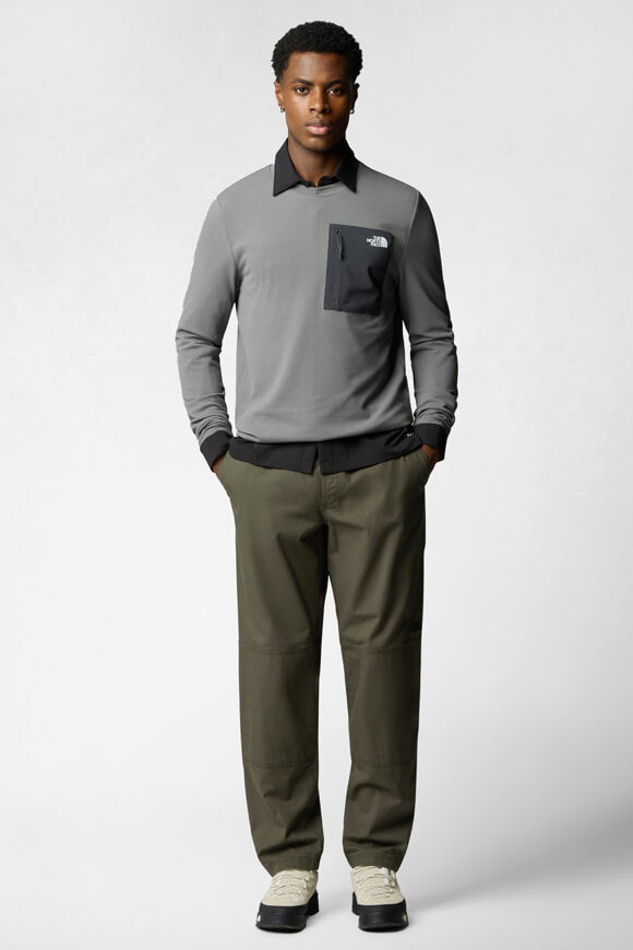 Kecha Langarmshirt mit Waffelstruktur - Smoke Pearl