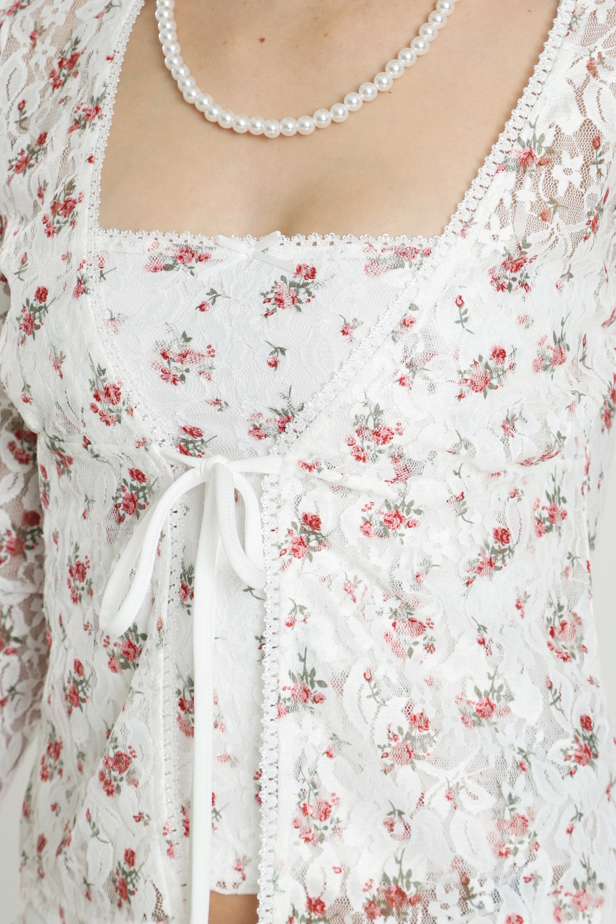 Spitzen Bluse - Offwhite