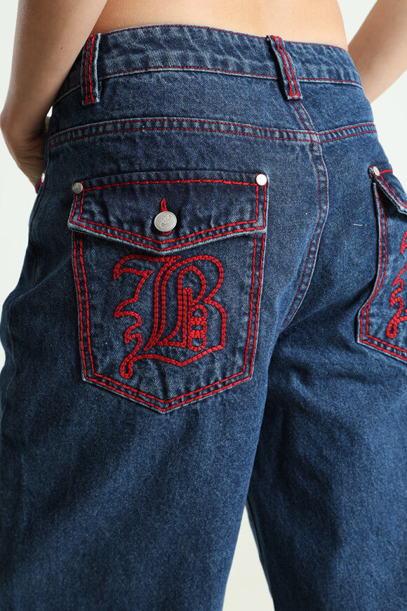 Baggy Jeans - Dunkelblau Denim
