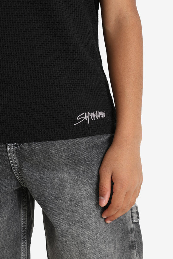 Maglietta strutturata - Nero