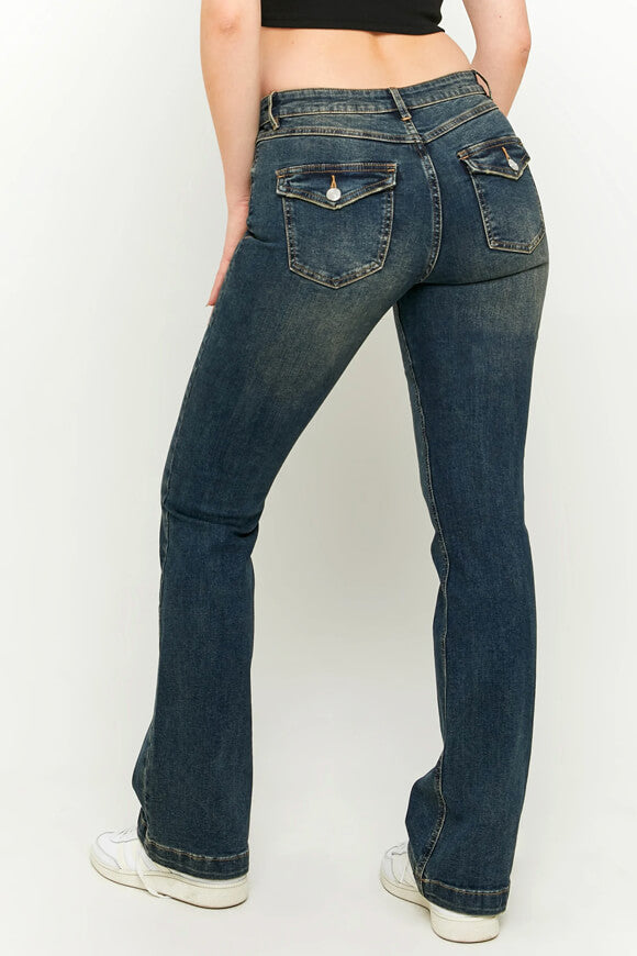 Bootcut Jeans - Dark Blue Washed