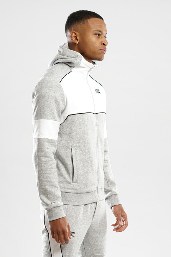 Baltimore zip-up hoodie sweatshirt - Grey + White