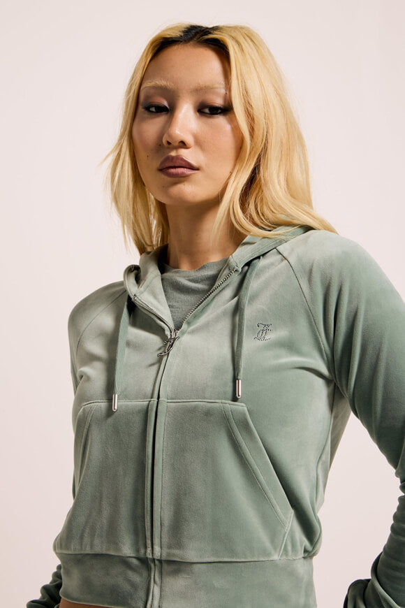 Madison Velvet Crop Jacket - Chinois Green