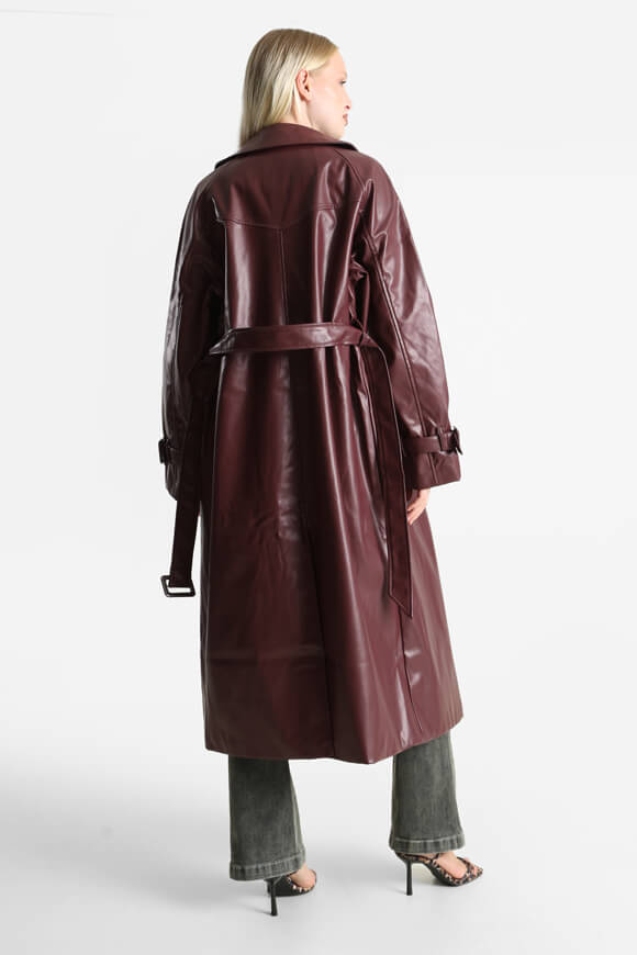 Trenchcoat en similicuir - Bordeaux