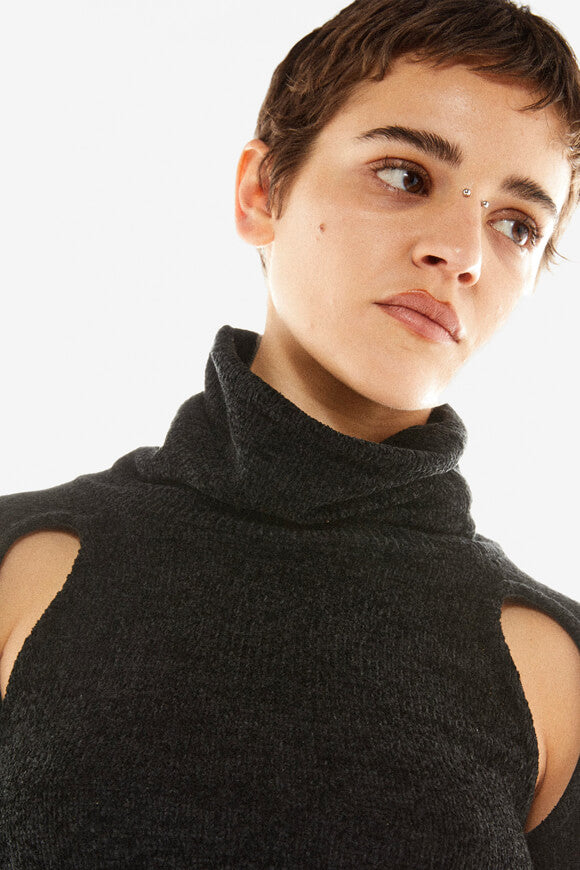 Chenille knit dress - Black