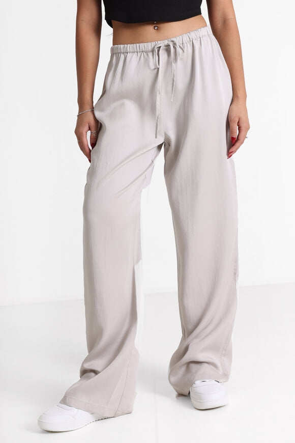 Stoffhose in Satin-Optik - Hellbeige