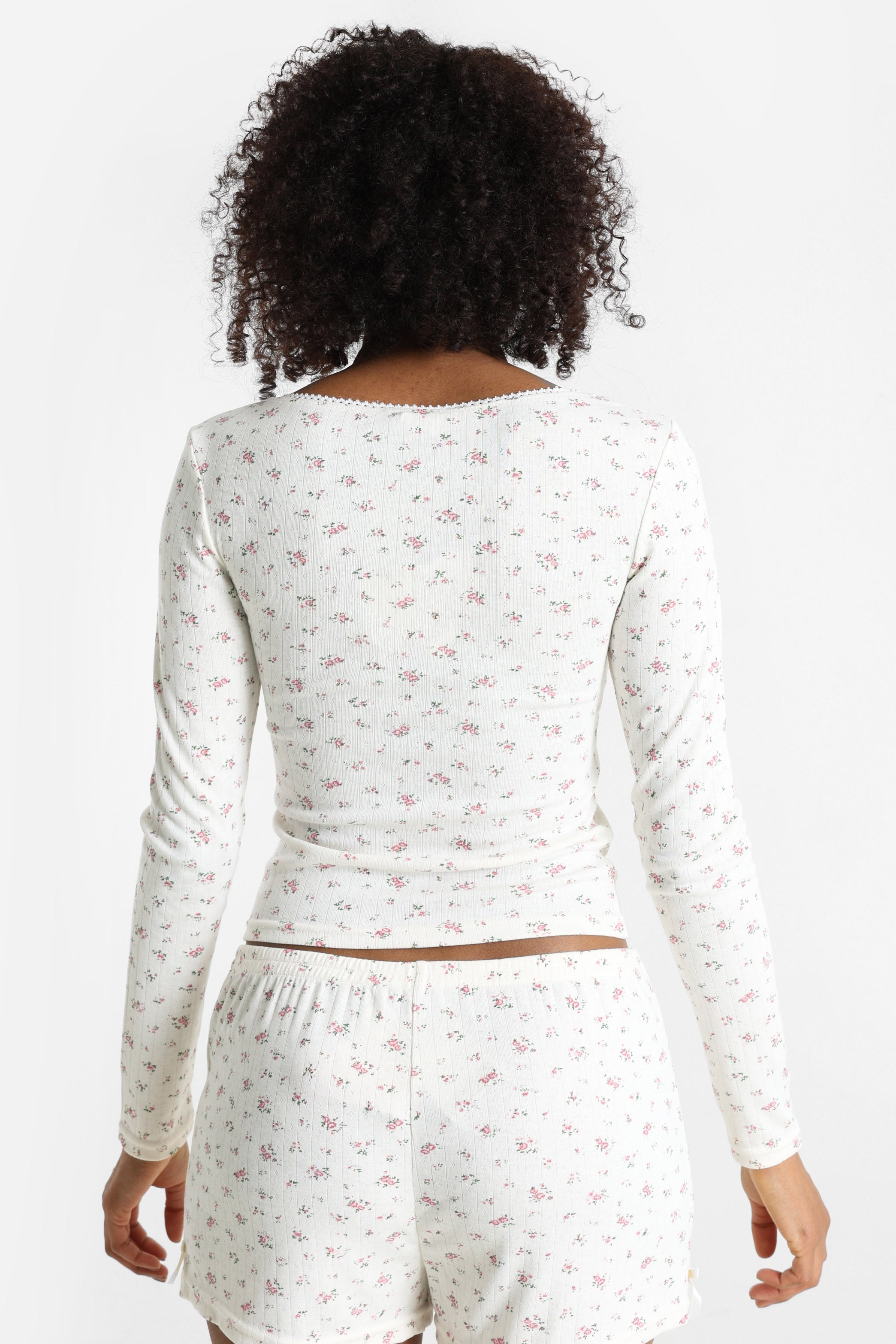 Strukturiertes Langarmshirt - Offwhite