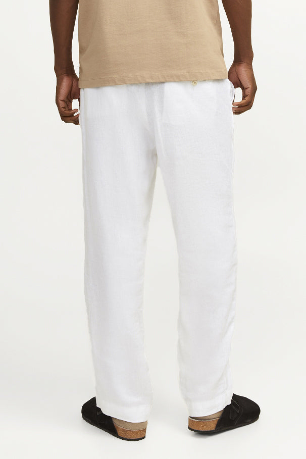 Pantaloni chino Lawrence in lino - Bright White