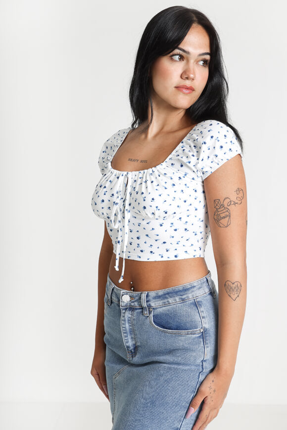 Off Shoulder Crop Shirt - Offwhite