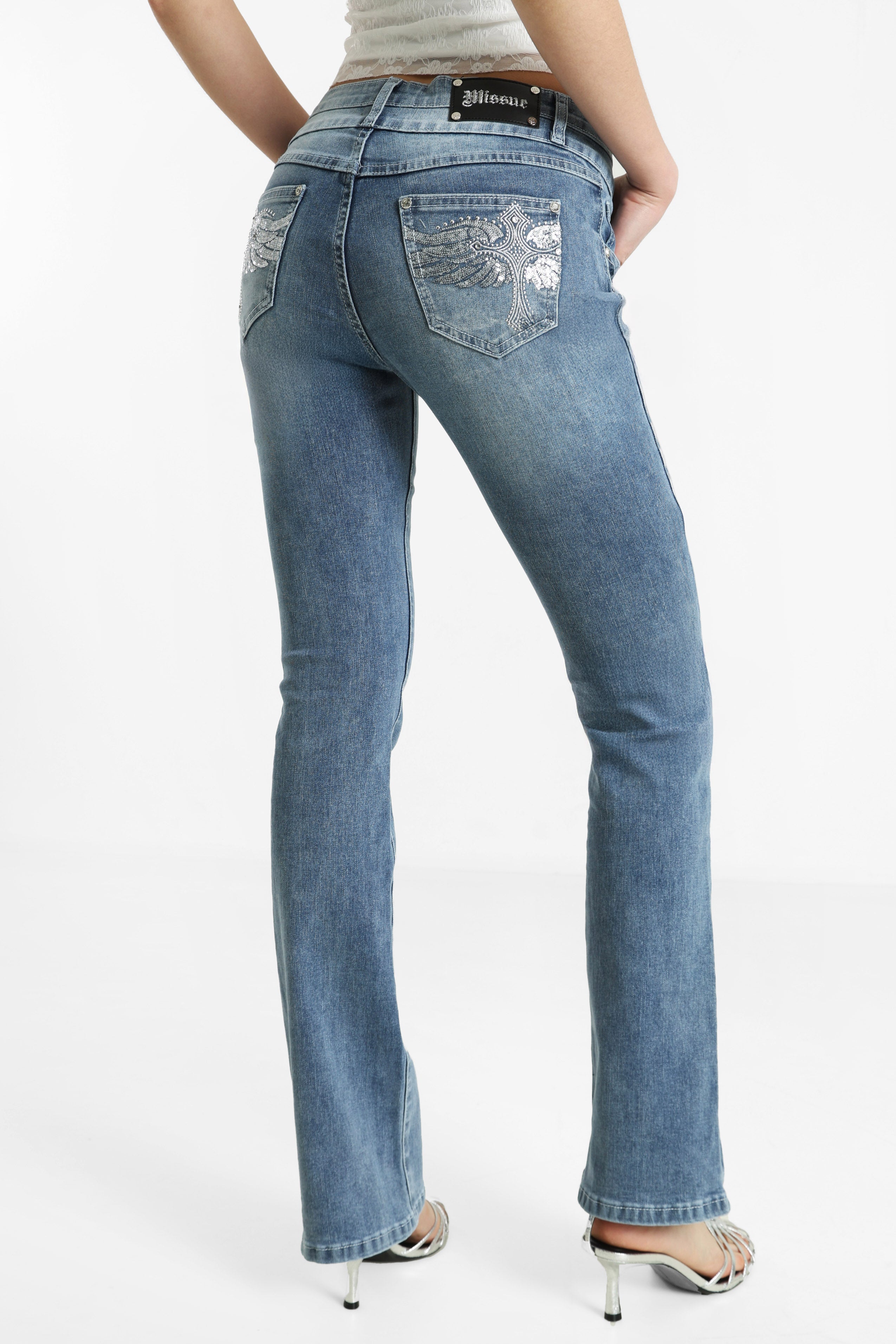 Flare Jeans - Blau Used