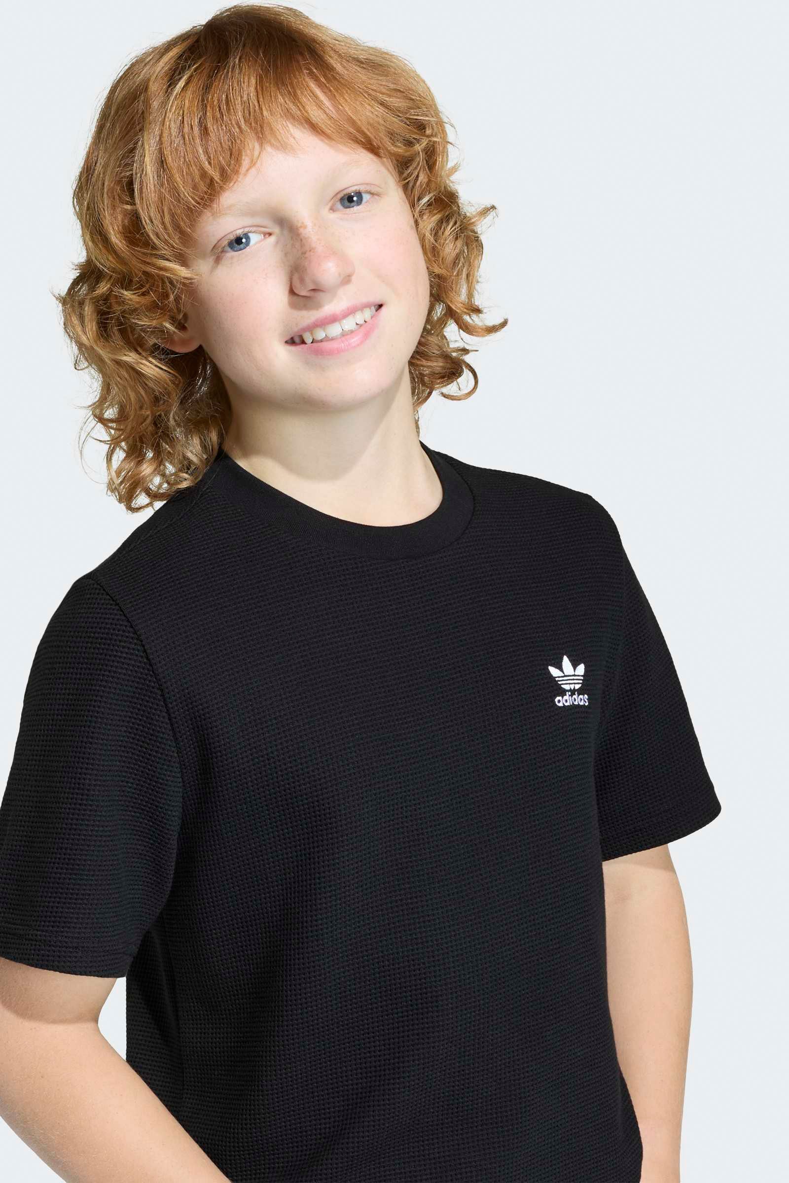 T-Shirt mit Waffelstruktur - Black