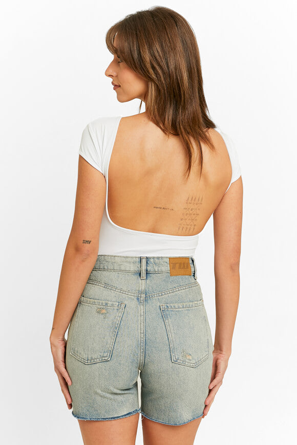 High Waist Jean Shorts - Blue Medium