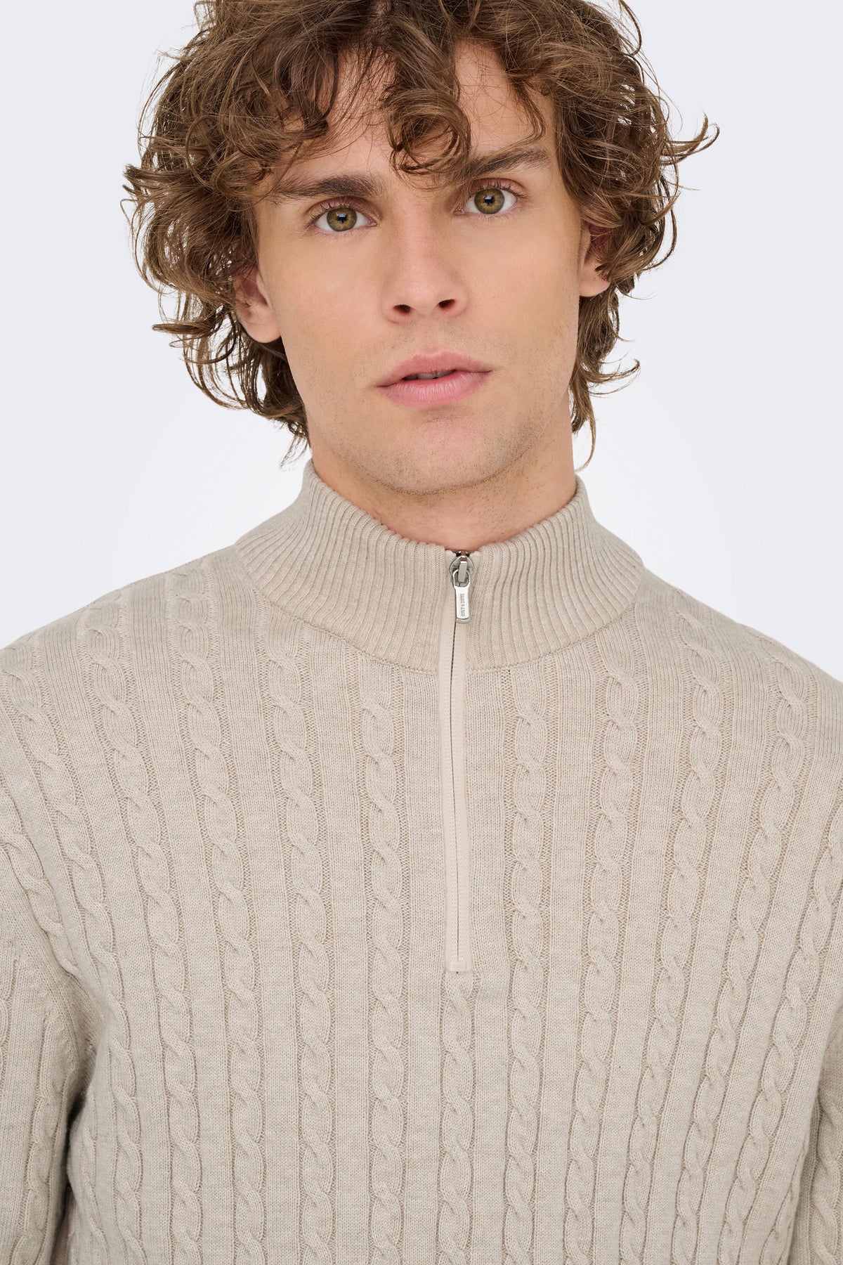ONSLOUI knitted sweater - Oatmeal Heather