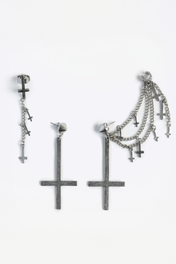 Saintbreaker lot de boucles d'oreilles - Antique Silver