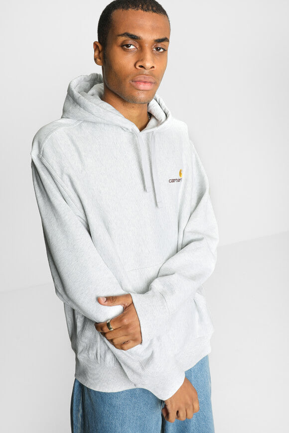 American Script Oversize Kapuzensweatshirt - Light Grey Heather