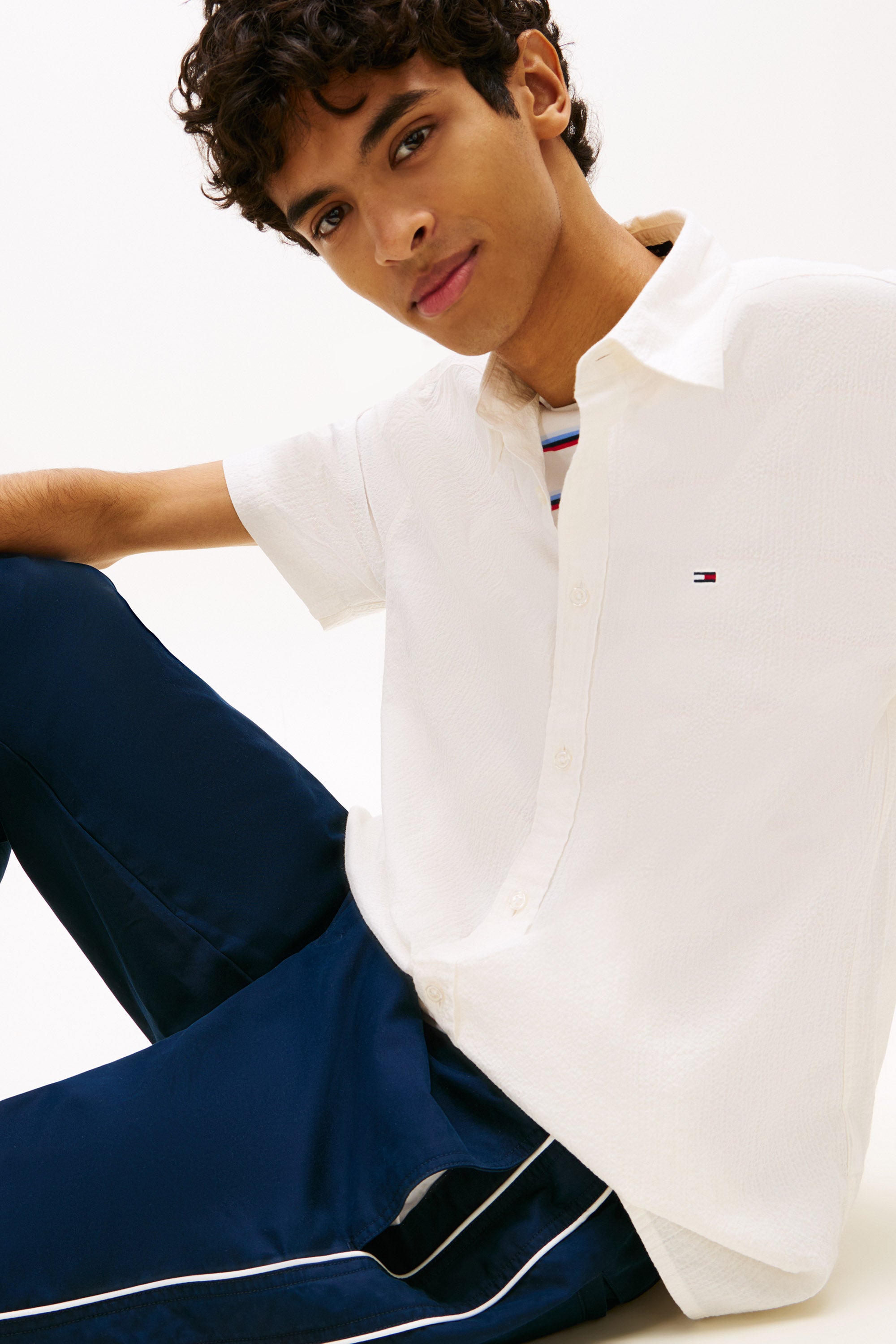 Seersucker Hemd - Ancient White