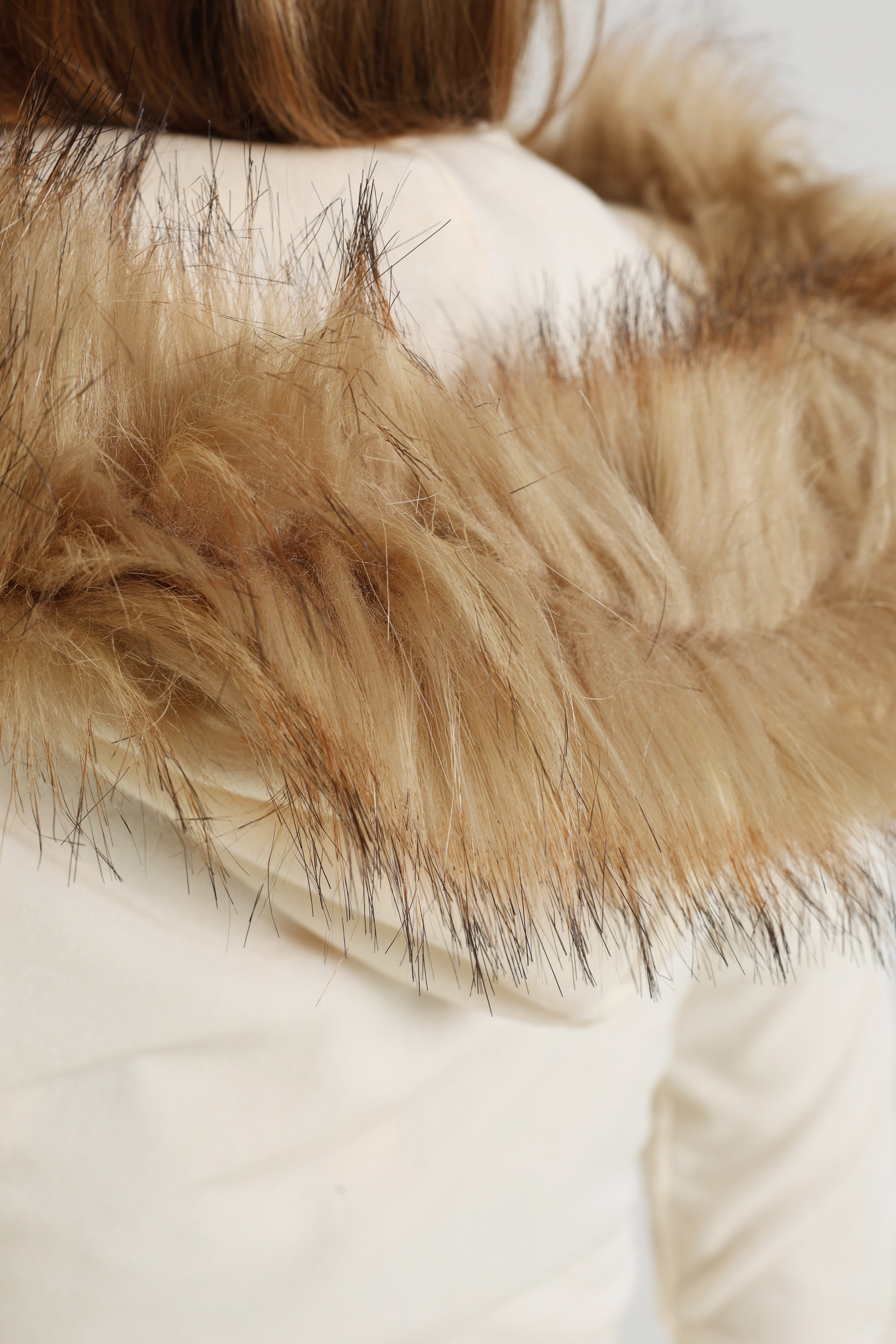 Samt Crop Jacke - Hellbeige