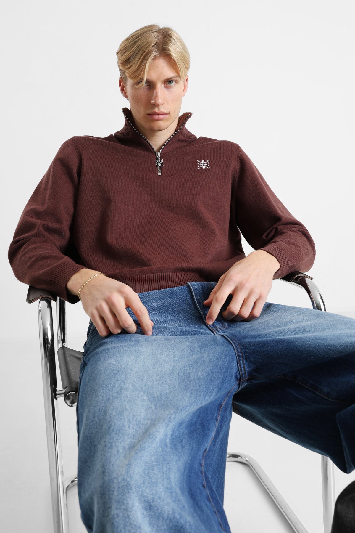 Pull en tricot - Brun foncé