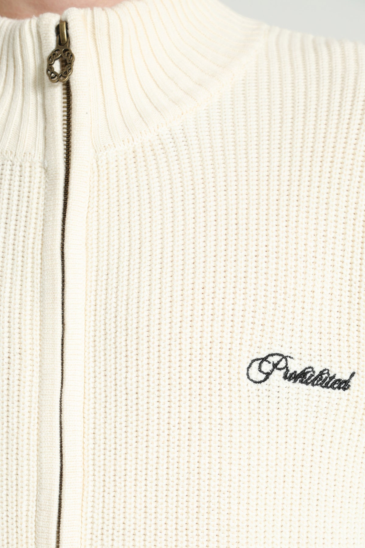 Campus jaquette en tricot côtelé - Cream