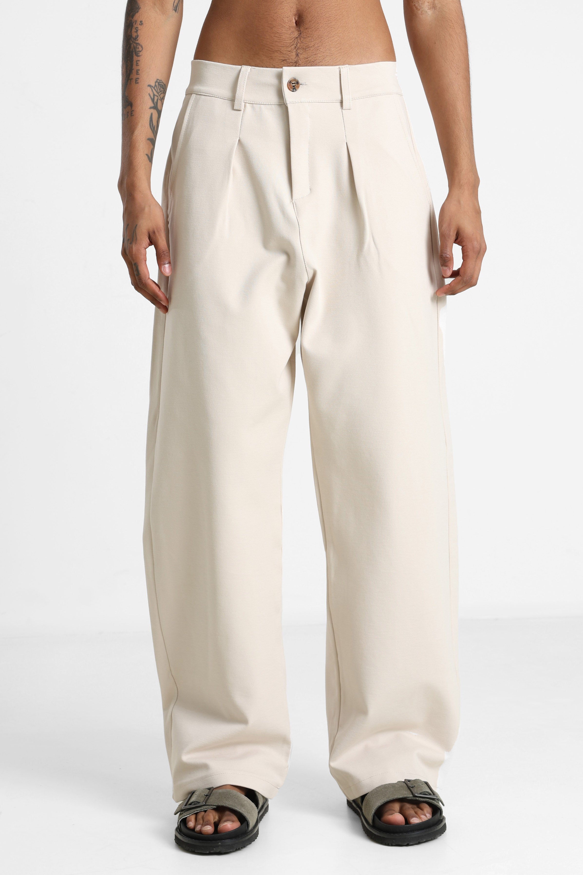 Stoffhose - Beige