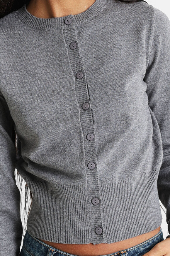 Crop Cardigan - Grau