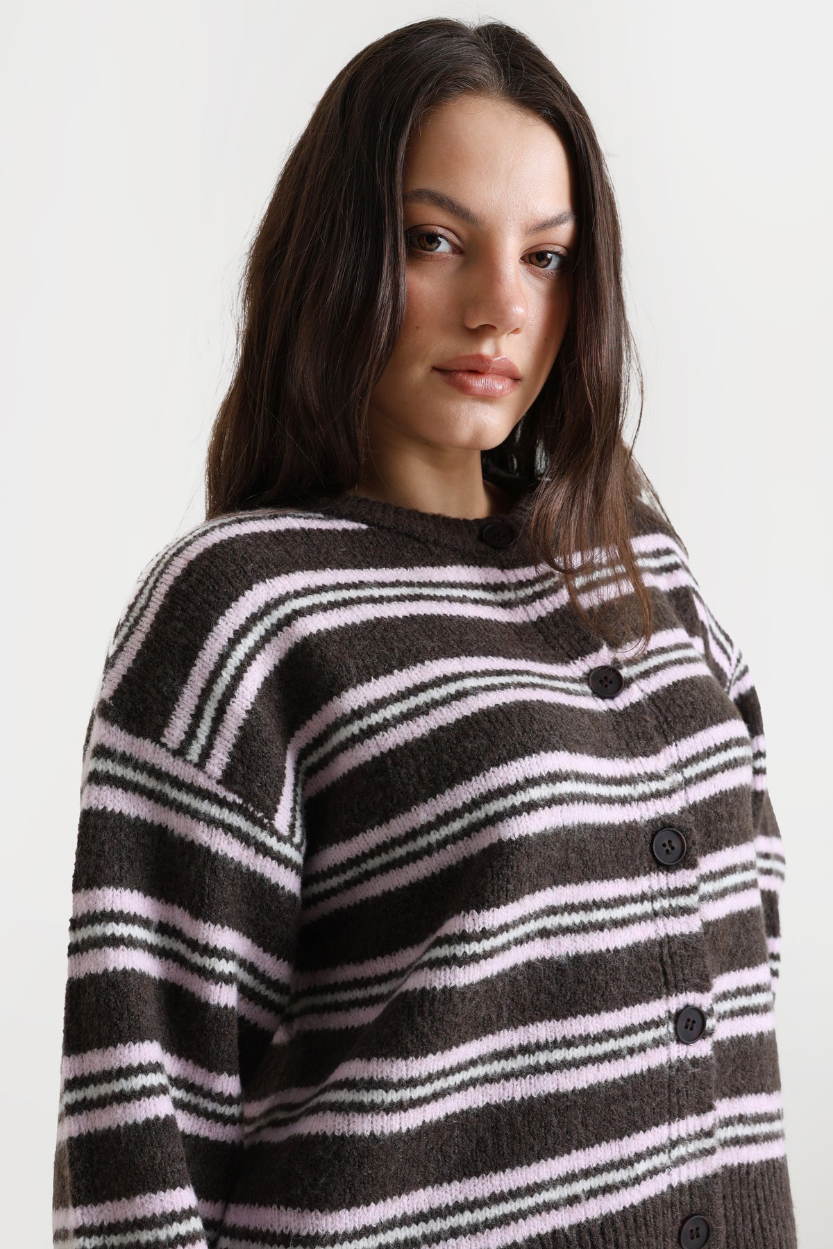 Cardigan - Braun + Rosa