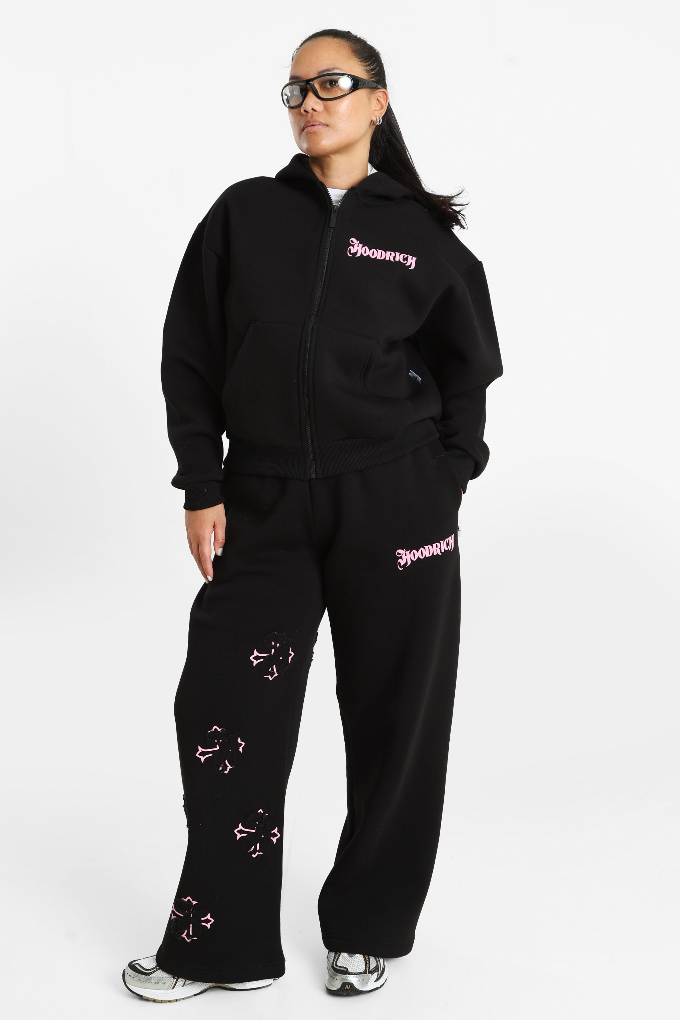 Kapuzensweatjacke - Black