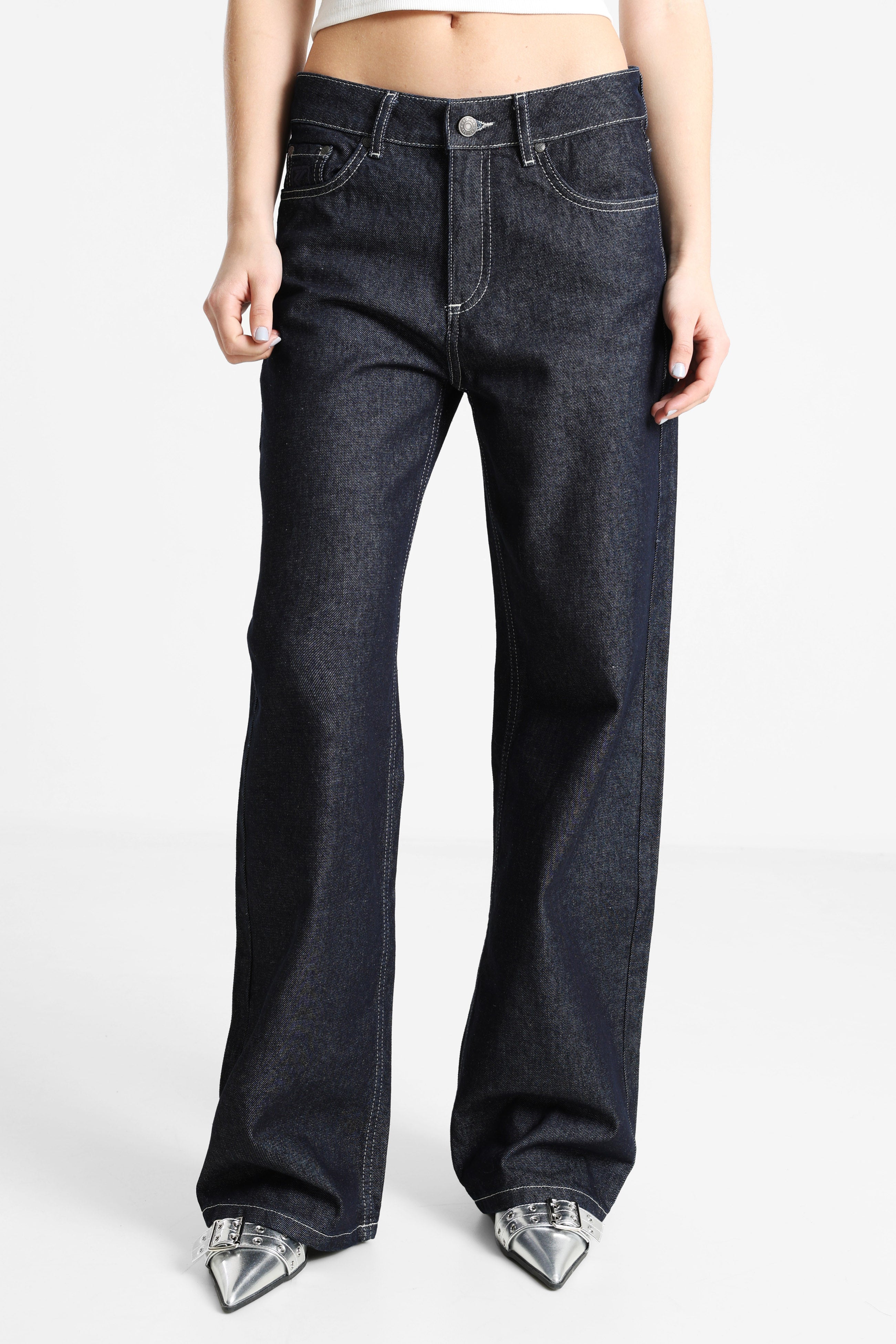 Wide Leg Jeans - Blue
