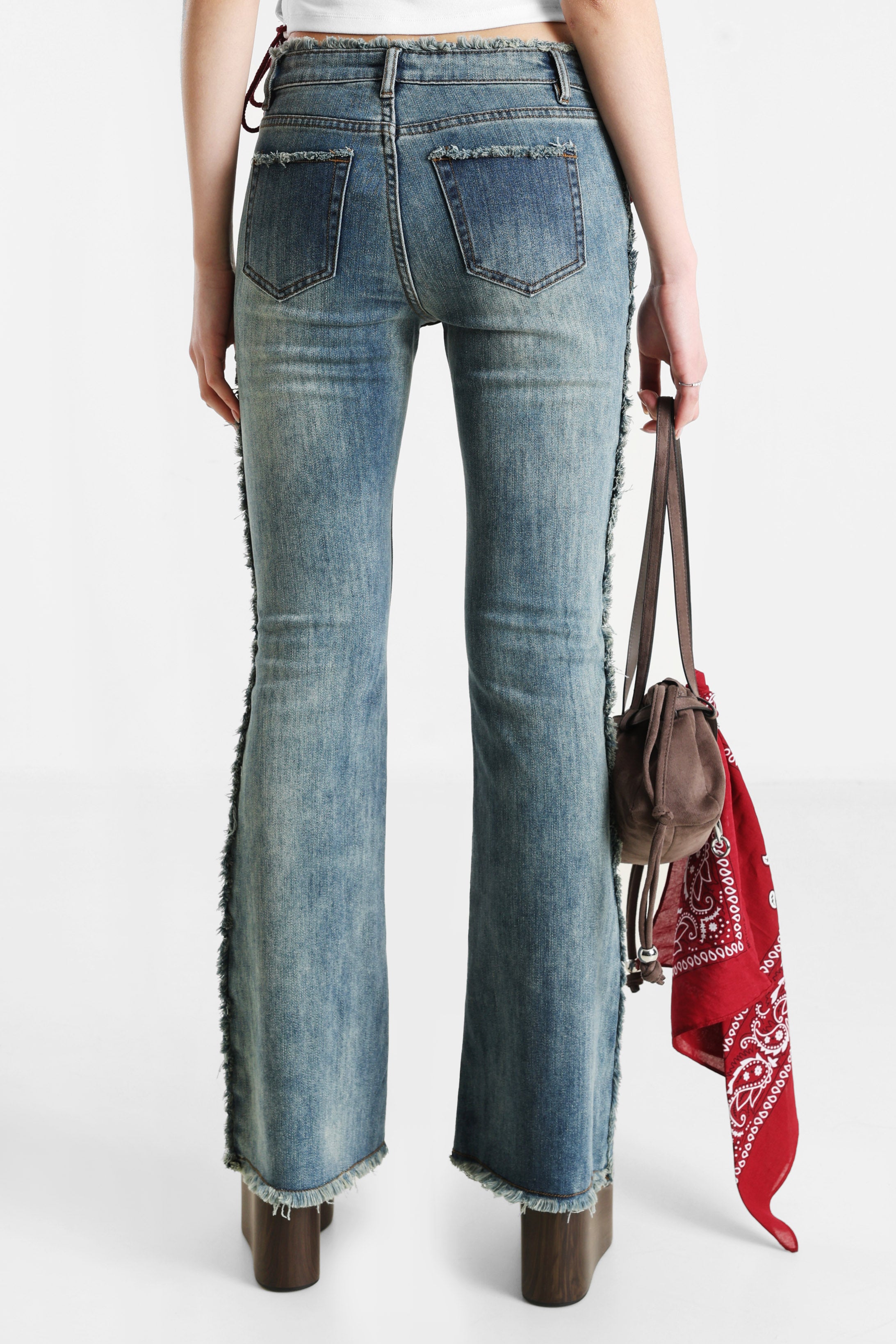 Flare Jeans - Gewaschen Blau