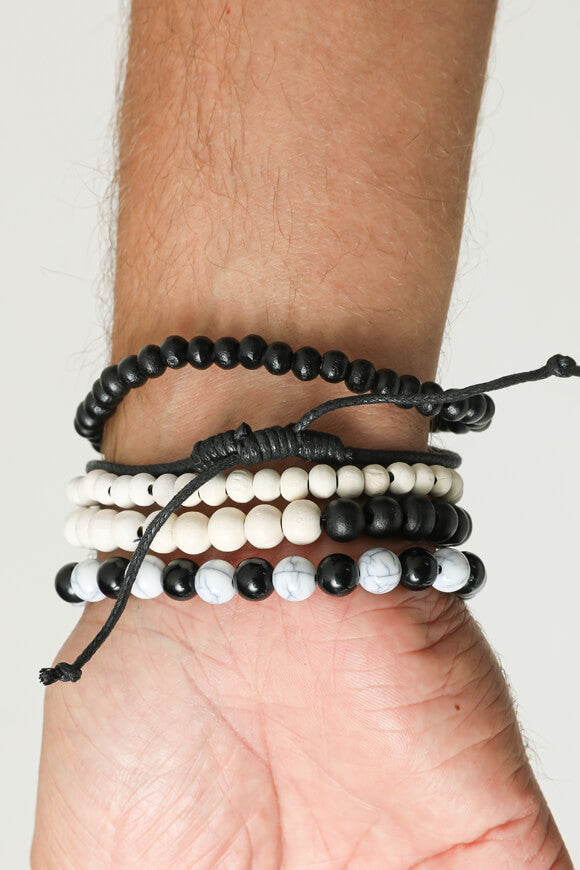 Lot de bracelets - Noir + Ecru
