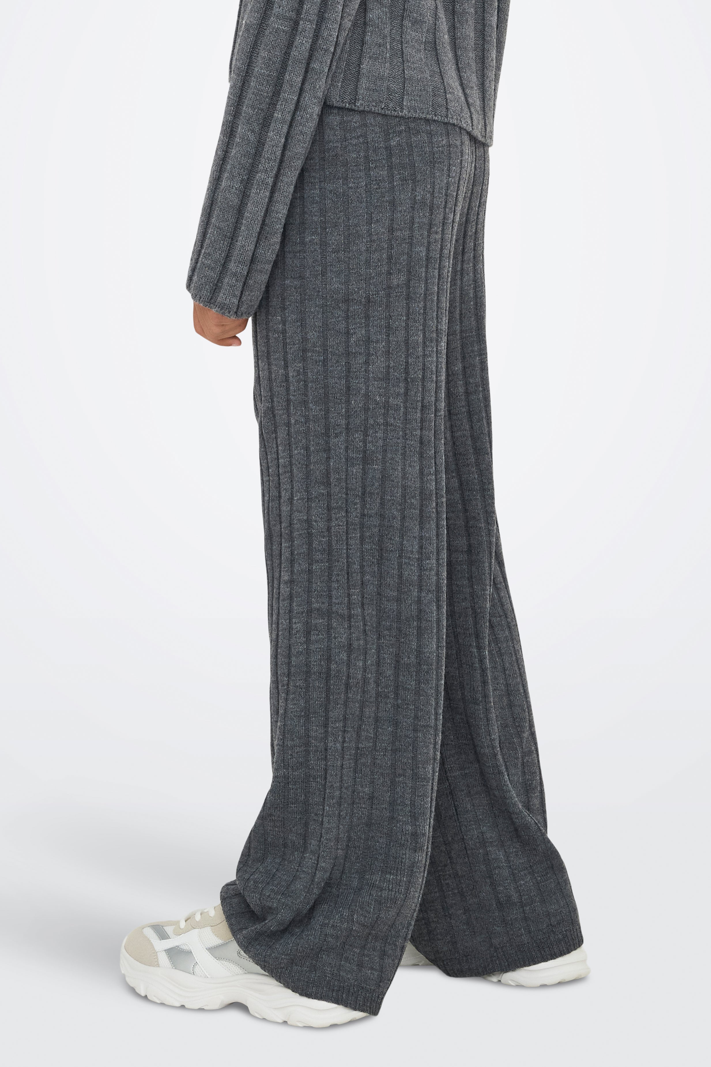 KOGTESSA Pantalon en maille - Dark Grey Melange