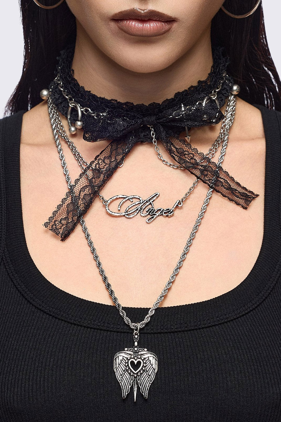 Sweet Sin lot de 3 colliers - Oxidized Silver + Black