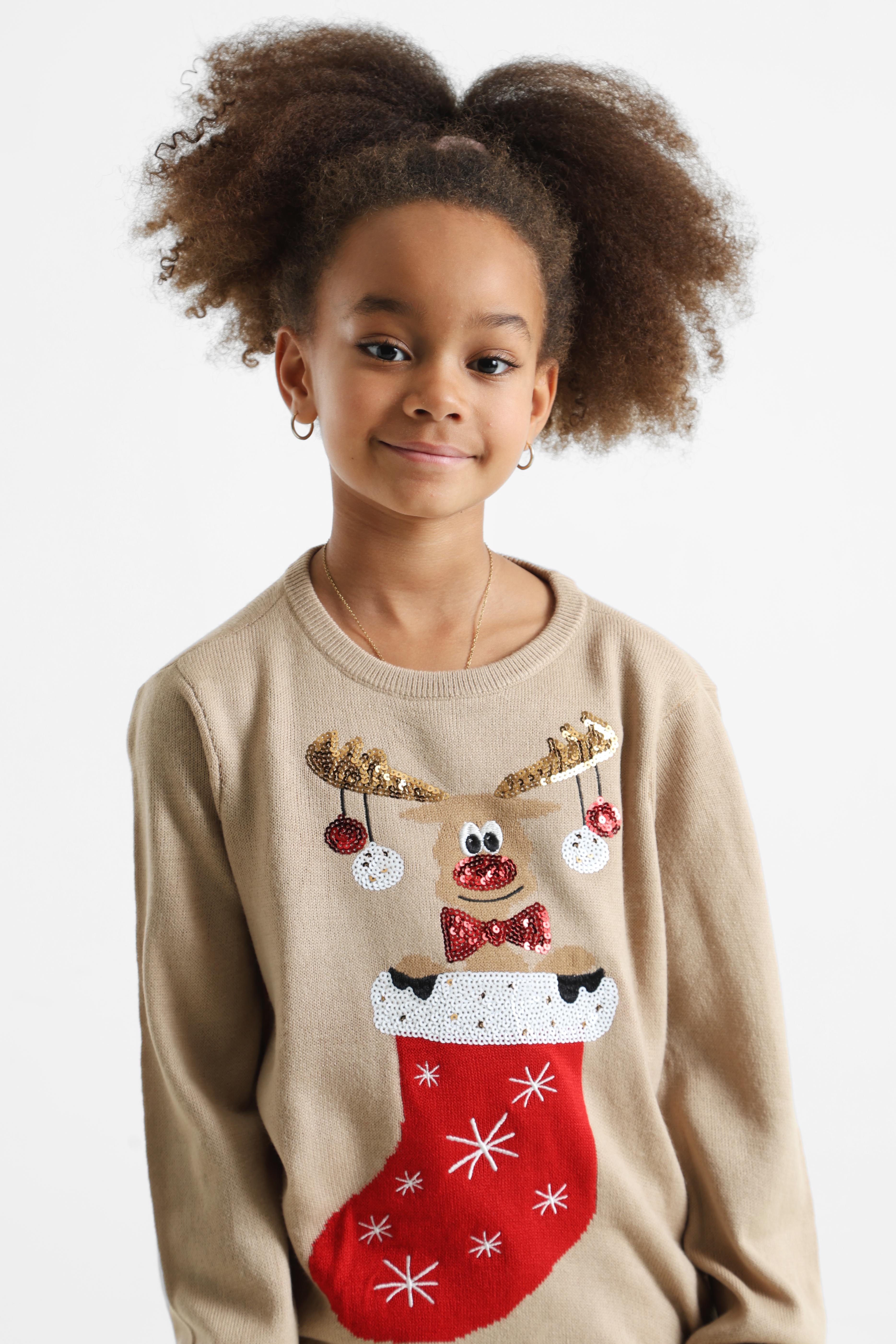 KOGXMAS SHINE Weihnachtsstrickpullover - Humus